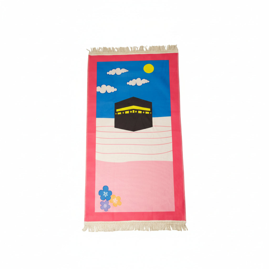 Kid's Prayer Mat - Pink Ka'ba