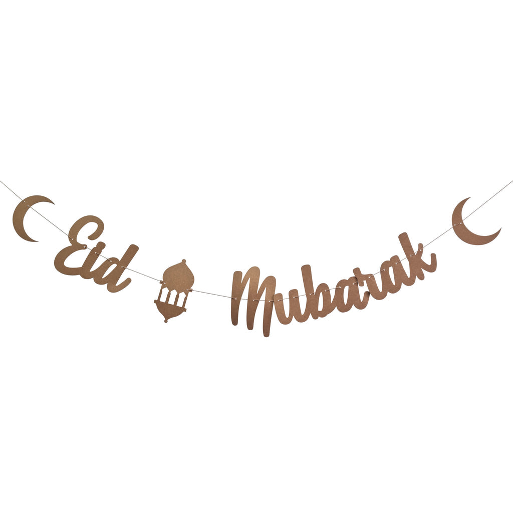 Eid Mubarak Gold Moon & Lantern Garland