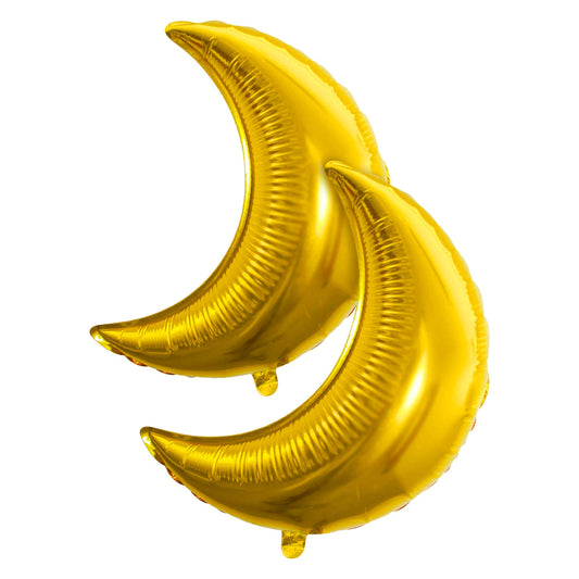 Pack of 2 Crescent Moon Foil Balloon (Gold)
