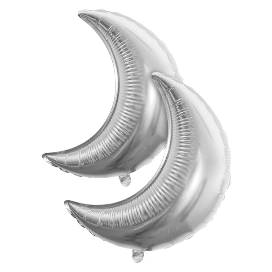 Pack of 2 Crescent Moon Foil Balloon (Silver)