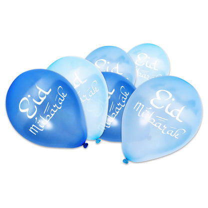 3-Shade Blue Eid Mubarak Balloons
