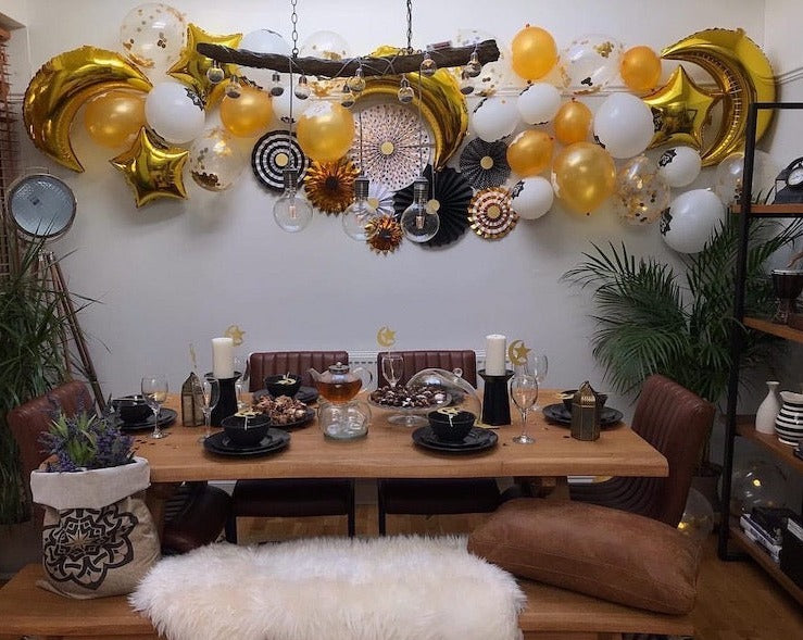 Pack of 2 Crescent Moon Foil Balloon (Gold)