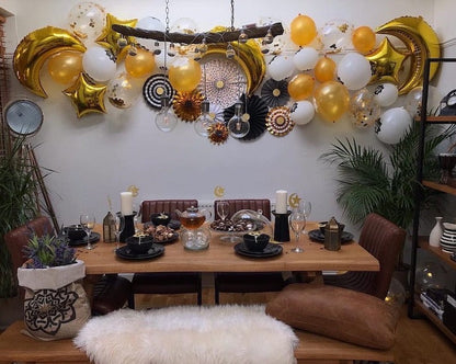 Pack of 2 Crescent Moon Foil Balloon (Gold)