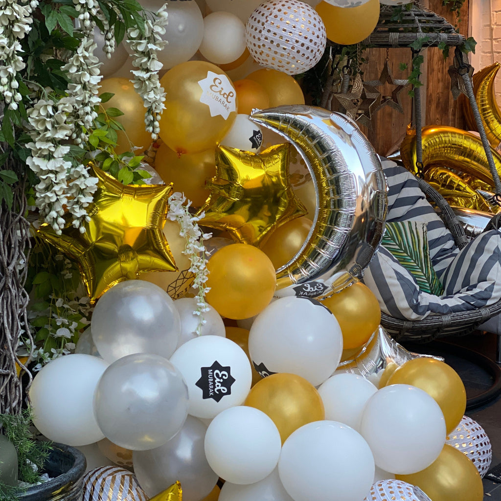 Pack of 2 Crescent Moon Foil Balloon (Silver)