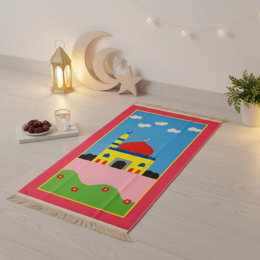 Kid's Prayer Mat - Pink Mosque